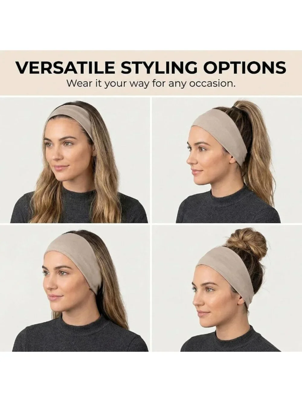 Wide Non-Slip Workout Headbands for Women | Sweat-Wicking Hair Accessories